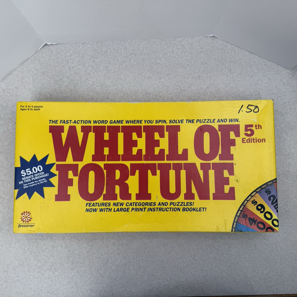Vintage Wheel of Fortune‎ 5th Edition Pressman 1991 Board Game Complete